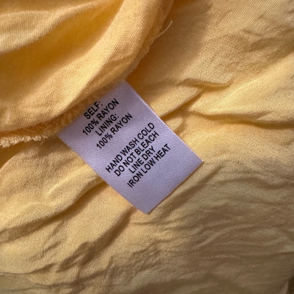 Lulus Yellow Tie Sleeve Square Neck Floral Cottagecore Mini Dress Size S - Picture 5 of 5